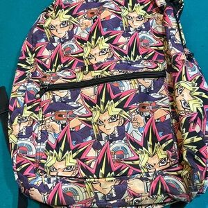 Vintage Rare 1996 Yu-Gi-Oh Anime Character Print Backpack